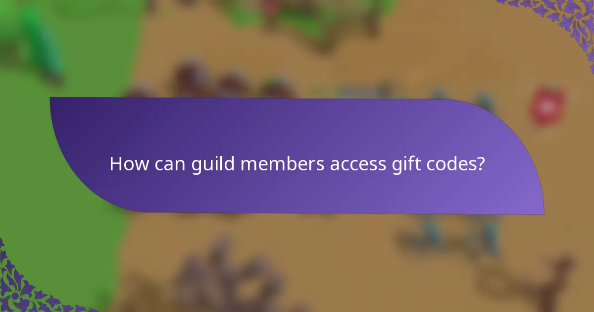 How can guild members access gift codes?