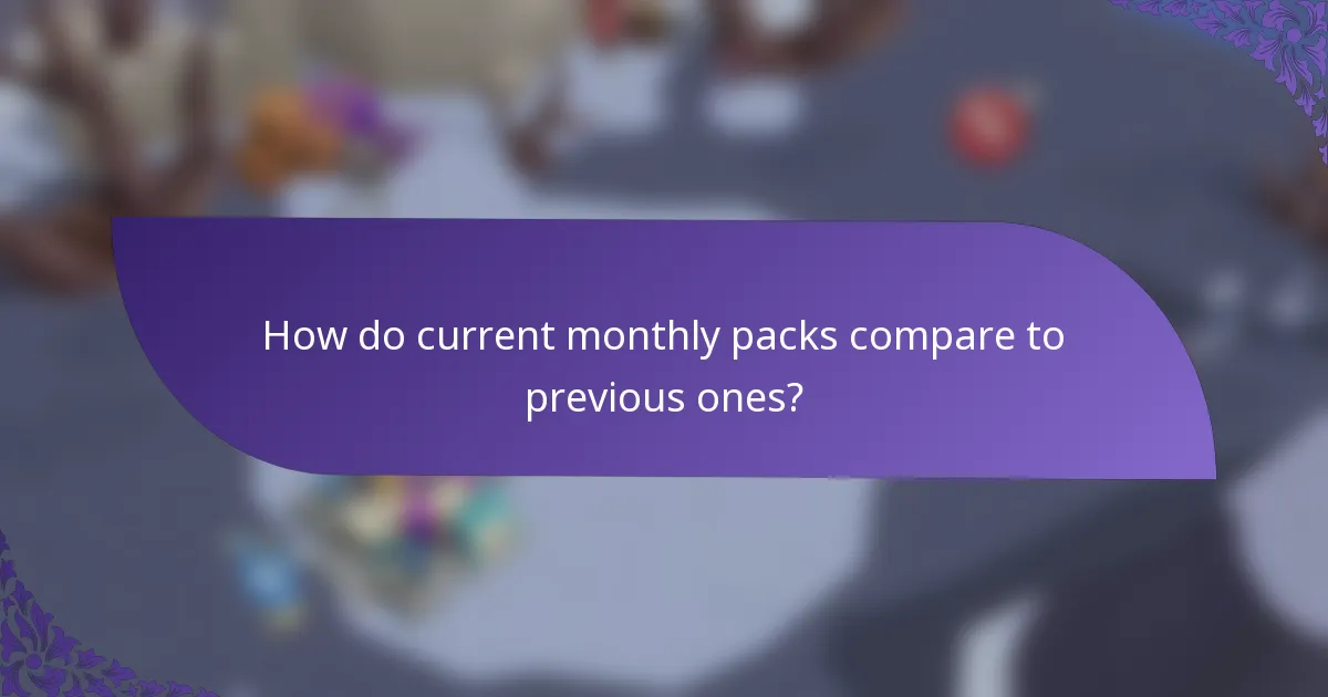 How do current monthly packs compare to previous ones?