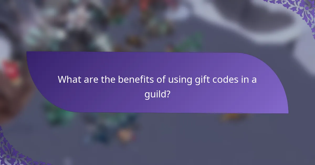 What are the benefits of using gift codes in a guild?
