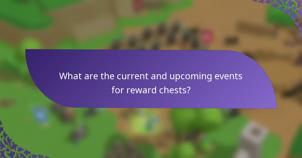What are the current and upcoming events for reward chests?